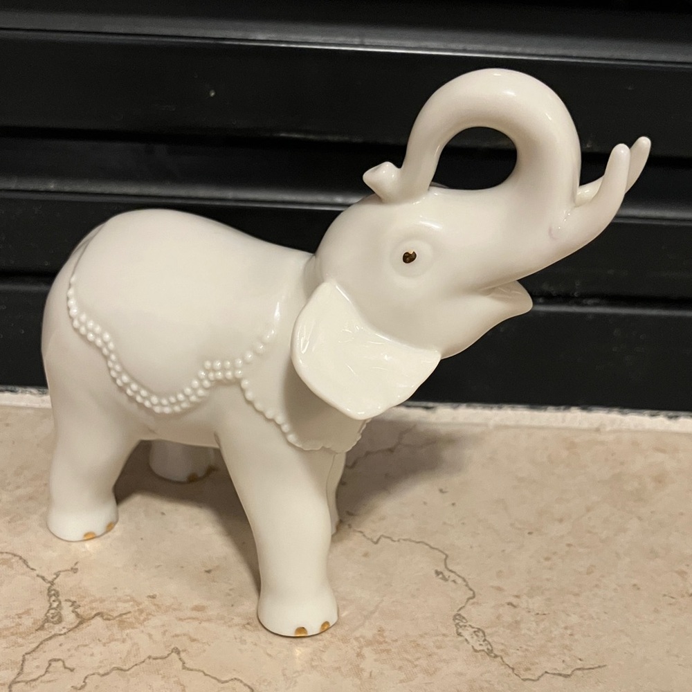 Lenox Ivory Gold Painted Elephant Figurine